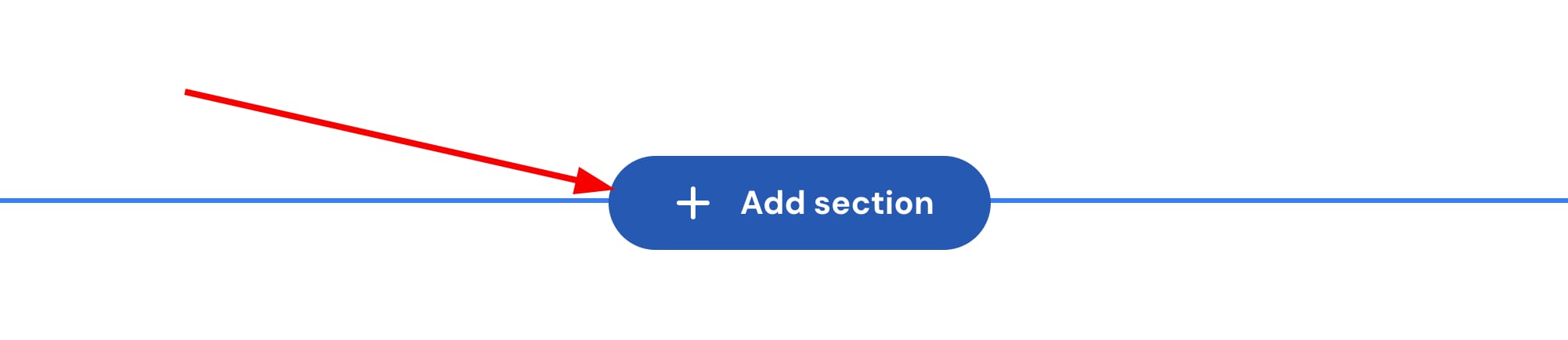 Hostinger Website Builder add section button highlighted by red arrow